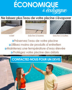 Evaporation eau piscine bache volet