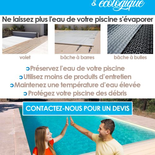 Evaporation eau piscine bache volet