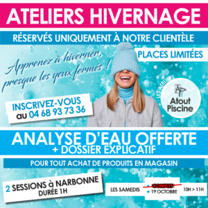 Ateliers Hivernage piscine 2024 : 2 sessions à Narbonne