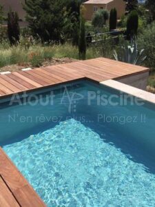 Piscine béton 5x3m avec couverture immergée PVC armé gris Lézignan