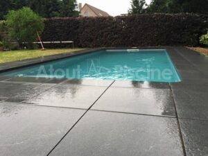 Piscine béton 7x3m et dallage de la plage en Belgique