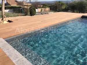 Piscine béton 8x4m PVC armé gris anthracite