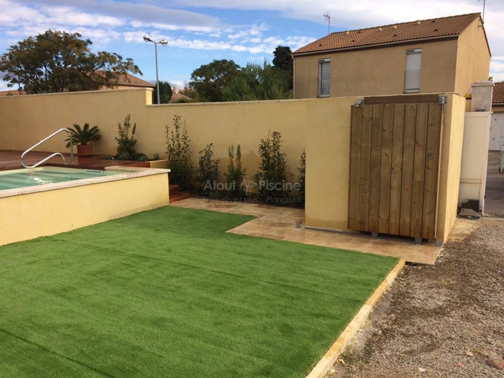 Piscine en béton 6,5x3m et aménagement extérieur Narbonne