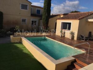 Piscine en béton 6,5x3m et aménagement extérieur Narbonne